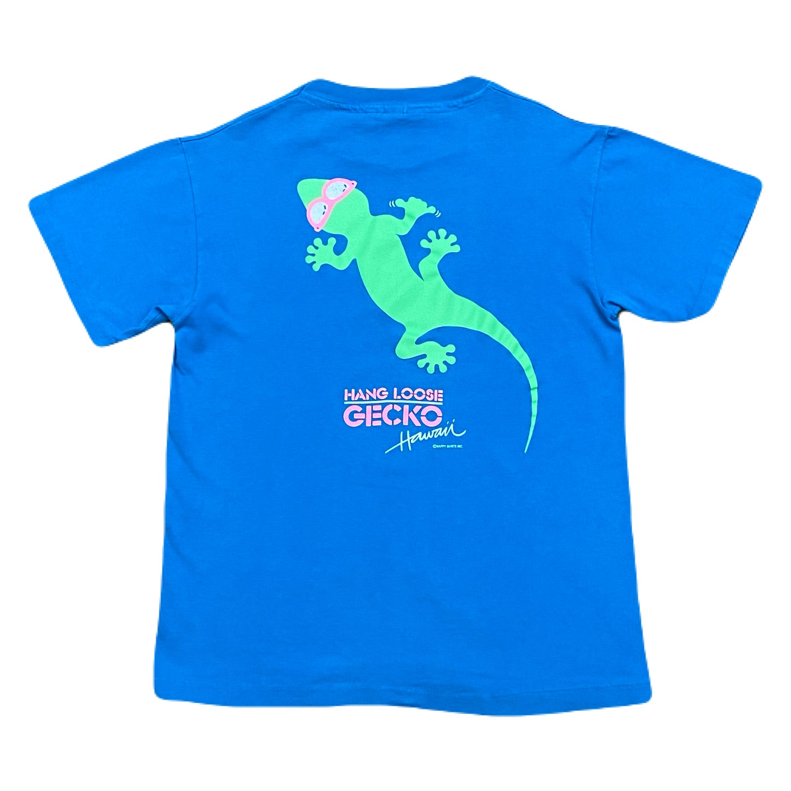 Vintage Hang Loose Gecko Hawaii Blue USA T-Shirt Men’s Small