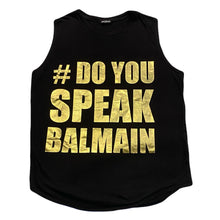 Load image into Gallery viewer, Balmain # Do You Speak Balmain Oversized Sleeveless Shirt Women’s 38

