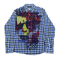 C’N’C Costume National Spider Checkered Graphic Long Sleeve Button Up Shirt 50
