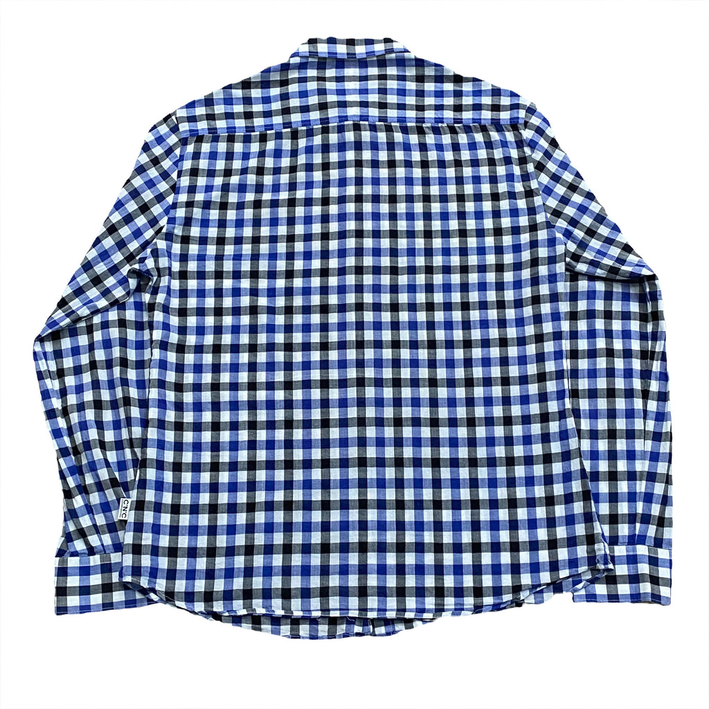 C’N’C Costume National Spider Checkered Graphic Long Sleeve Button Up Shirt 50