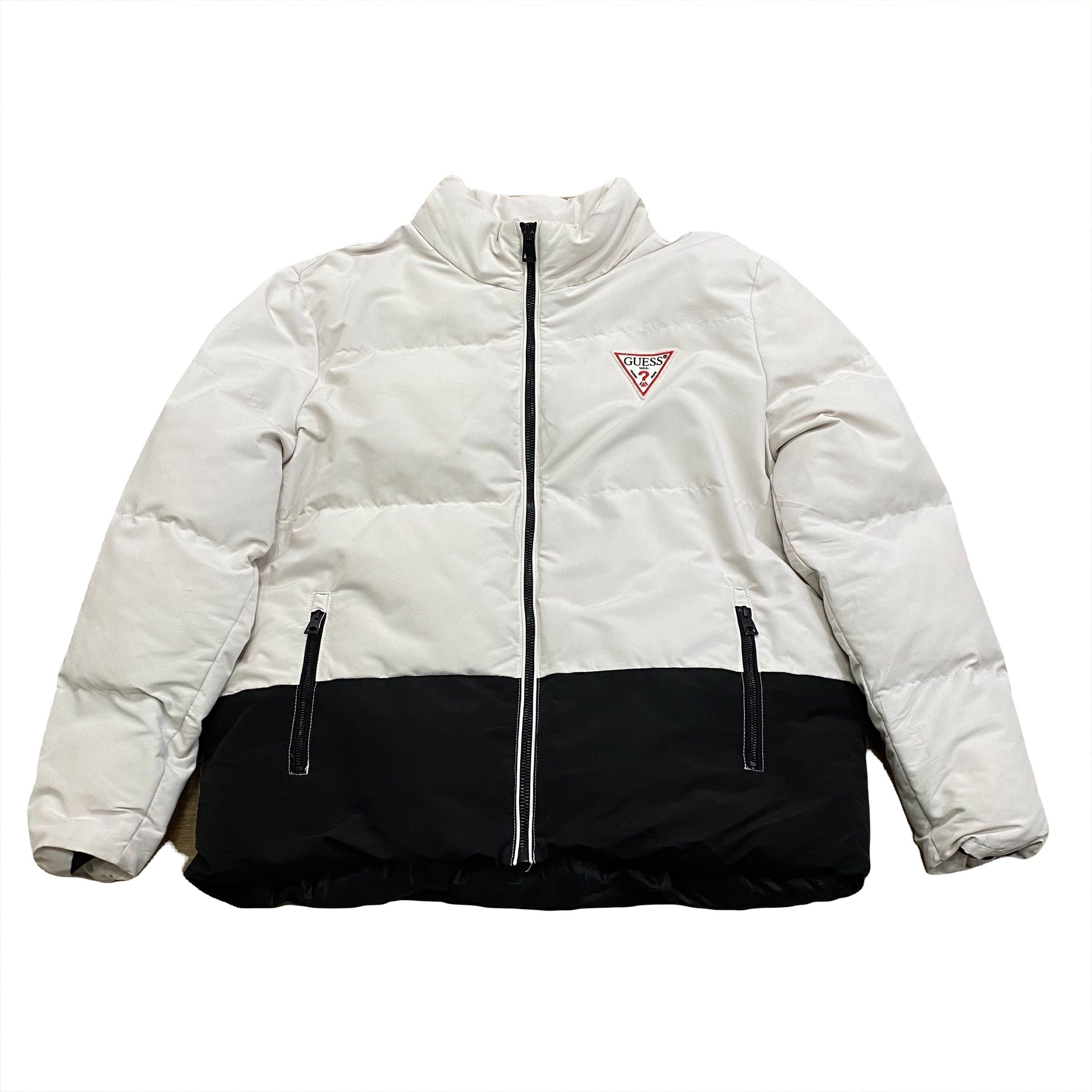 Guess Logo White/Black 119AP506 Back Spell Out Bomber Jacket XXL