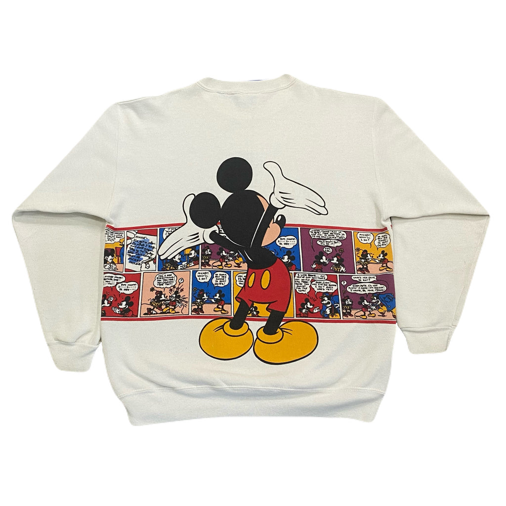Vintage Walt Disney Mickey Mouse Comic Strip Double Sided Sweatshirt Adult Large