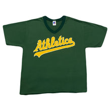 Load image into Gallery viewer, Vintage 1994 Russel Athletic MLB Oakland Athletics V Neck T-Shirt Men&#39;s Large
