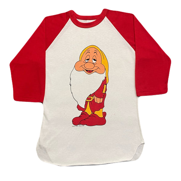 Vintage 70's Walt Disney Seven Dwarfs Sleepy 3/4 Sleeve Allison Raglan T-Shirt Adult Medium