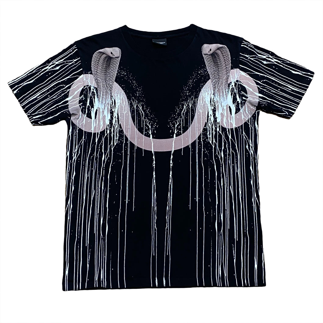 Marcelo Burlon Black Calafate Paint Splatter Snake T-Shirt XS
