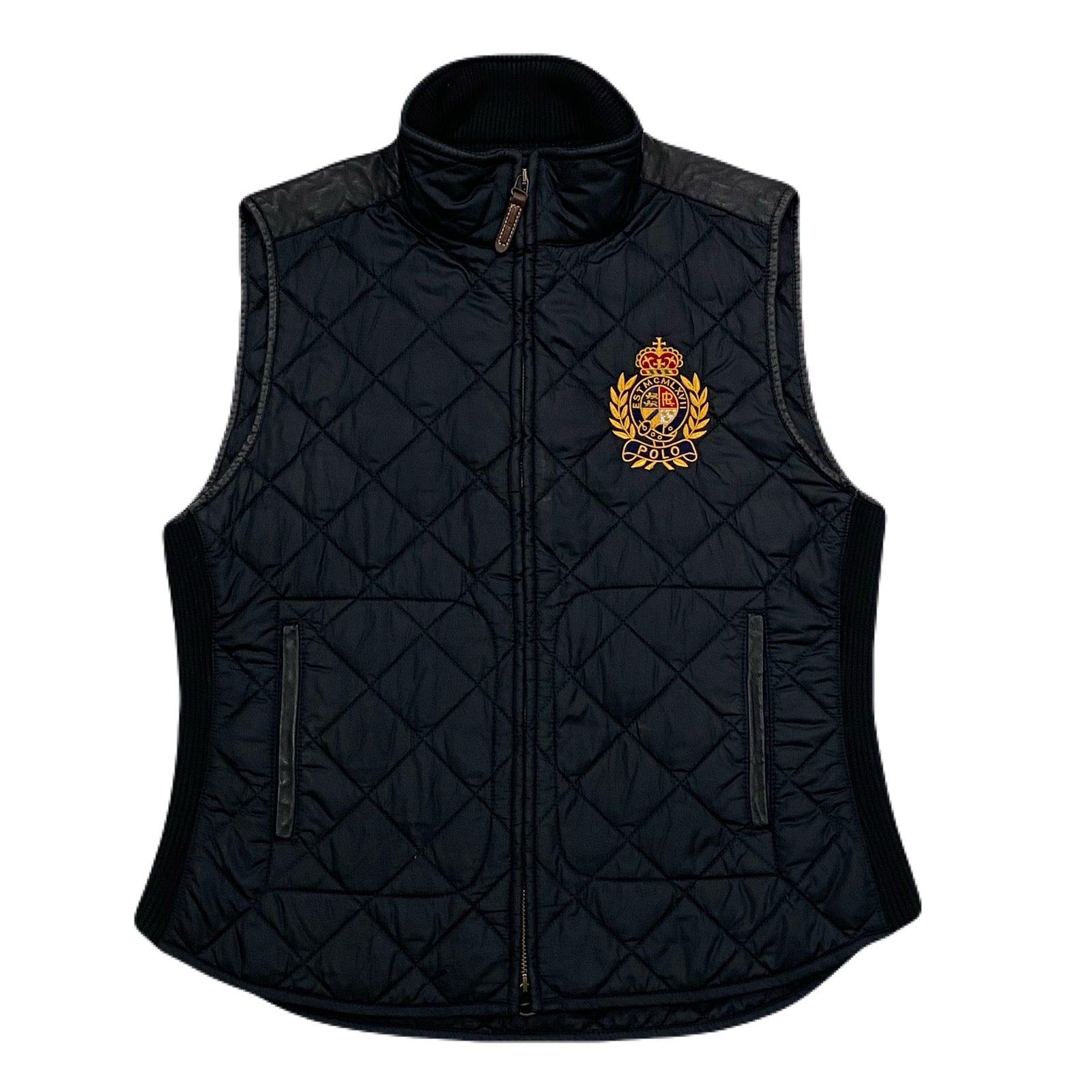 Polo Ralph Lauren Equestrian Riding Quilted Crest Puffer Gilet Vest Women’s Large