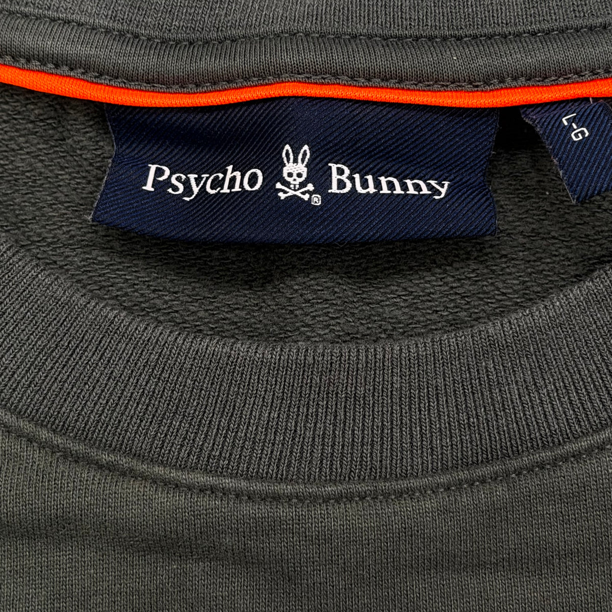 Psycho Bunny Wordmark Peached Terry Crew Gray Sweatshirt Men’s Large