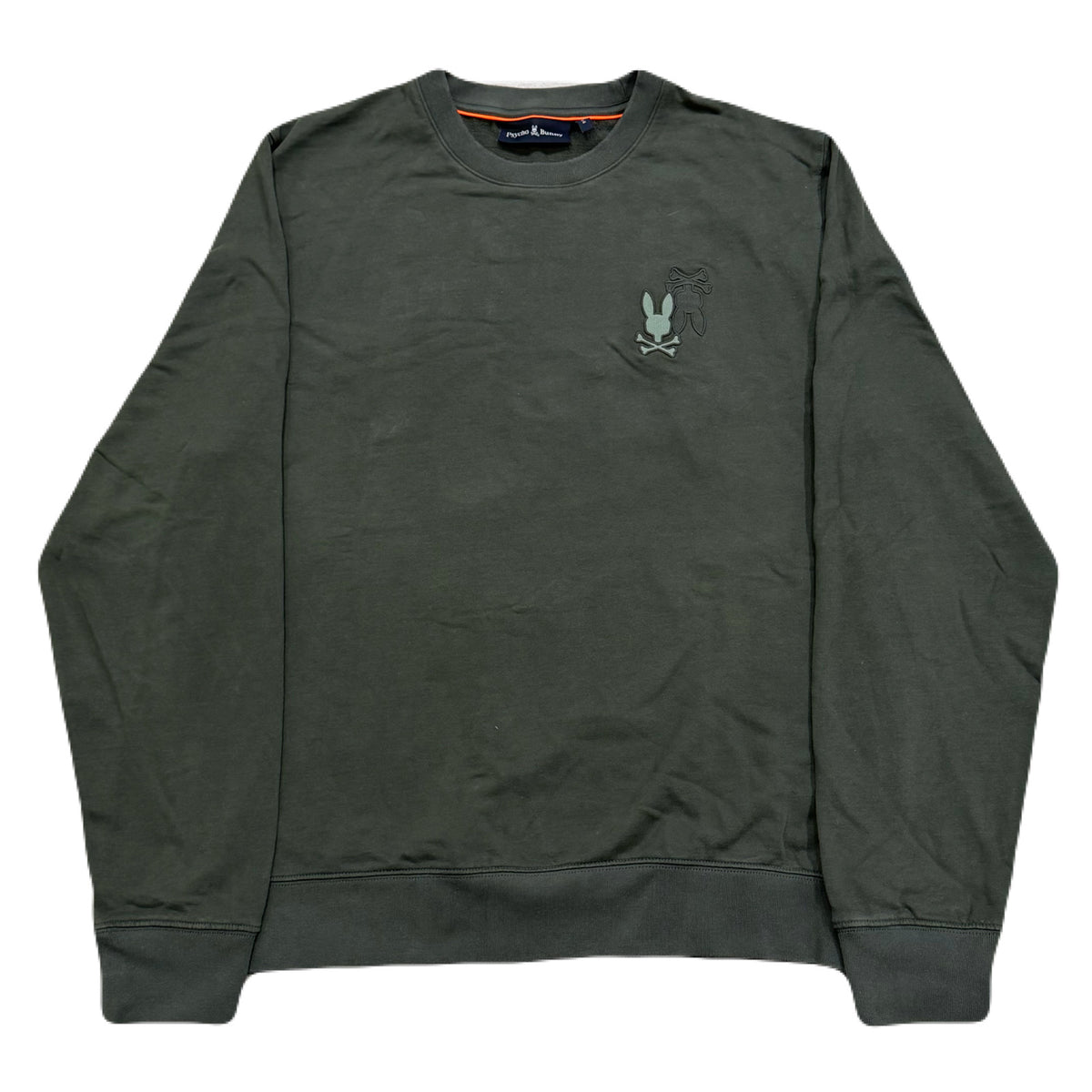 Psycho Bunny Wordmark Peached Terry Crew Gray Sweatshirt Men’s Large