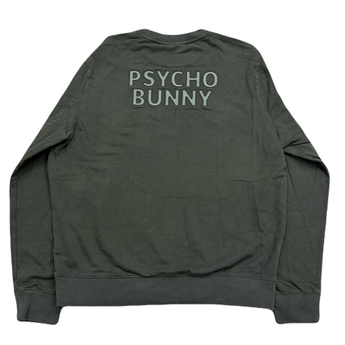Psycho Bunny Wordmark Peached Terry Crew Gray Sweatshirt Men’s Large