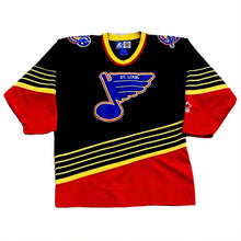 Load image into Gallery viewer, Rare Vintage 90’s Starter NHL St. Louis Blues Black Western Conference Hockey Jersey Youth Small/Medium
