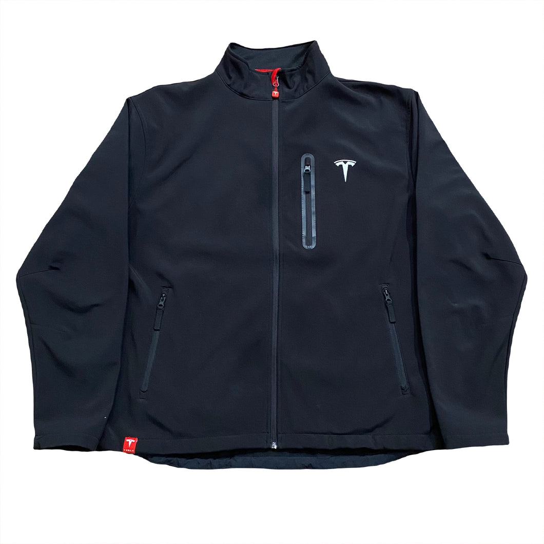 Tesla Motors Corporate Black Soft Shell Fleece Lined Employee Jacket XL