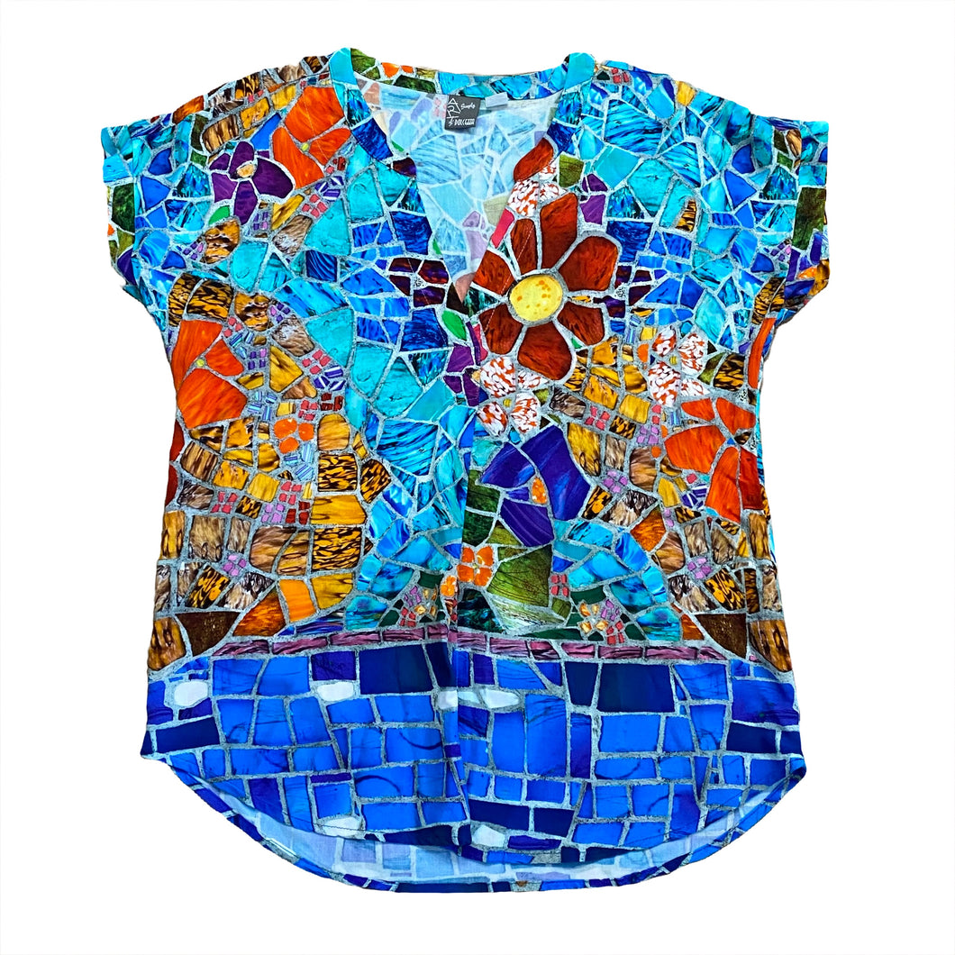 Simply Art By Dolcezza All Over Print Shirt Blouse Women’s Medium