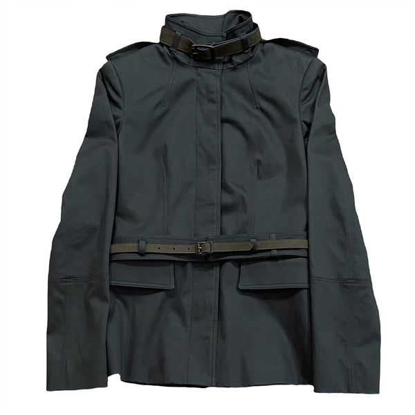 Burberry London Army Green Belted Military Jacket Women’s Size 2
