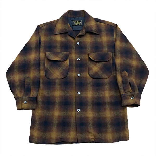 Vintage Sportsman Cal-Made Plaid Wool Loop Collar Shirt Men’s Small