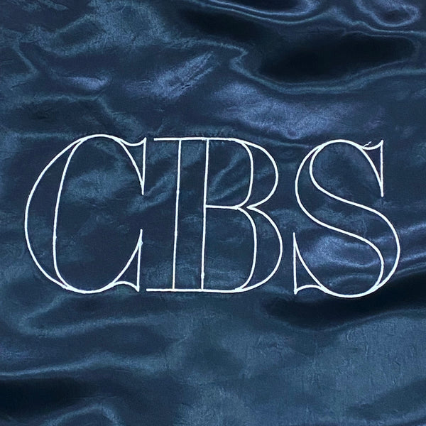 Vintage 80’s CBS TV Network Embroidered Black Satin Jacket Women’s Medium