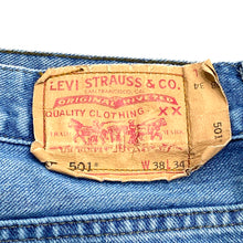 Load image into Gallery viewer, Levi’s 501 XX Medium Wash Blue Jeans USA 38x34 With Alterations
