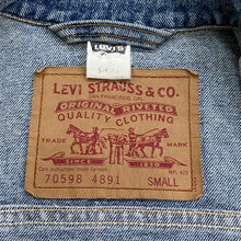 Load image into Gallery viewer, Vintage 90’s Levi’s 70598-4891 Blue Stone Washed Denim Jean Jacket Small
