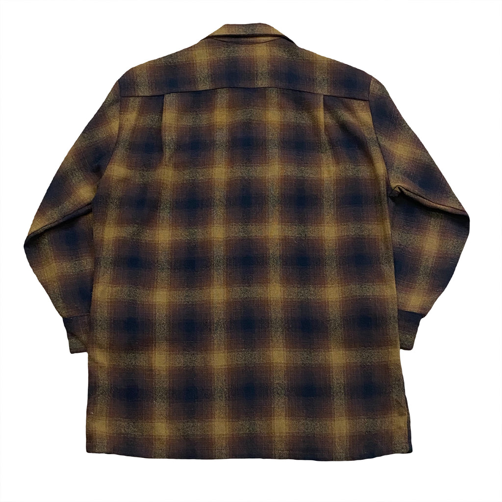 Vintage Sportsman Cal-Made Plaid Wool Loop Collar Shirt Men’s Small