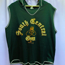 Load image into Gallery viewer, Vintage 90’s South Central Gym East L.A. Sleeveless Hooded Puffy Print Gym Shirt Medium
