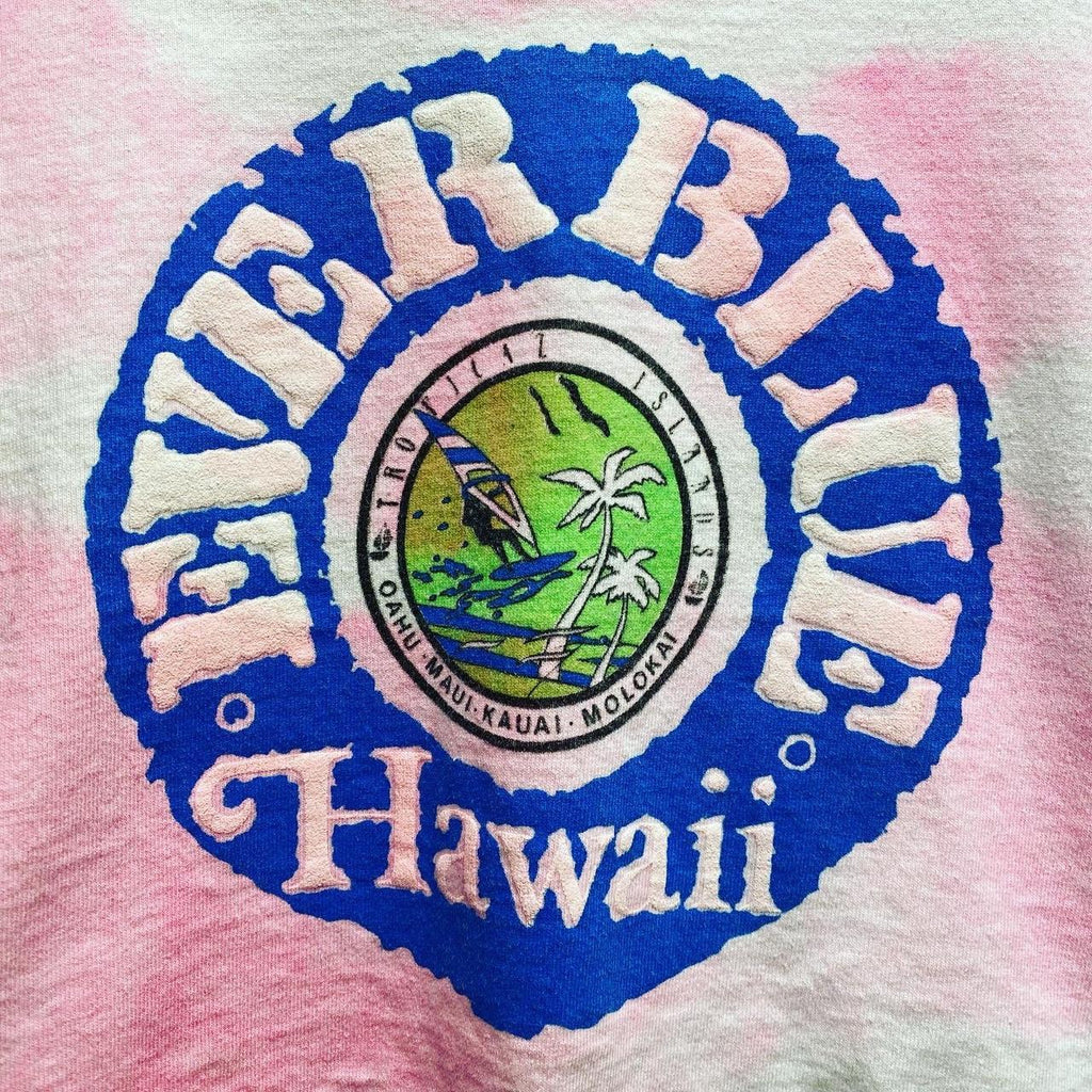 Vintage 90’s Ever Blue Hawaii Tie-Dye Crop Top T-Shirt Women’s Medium