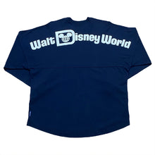 Load image into Gallery viewer, Walt Disney World Navy Puffy Print Spellout Spirit Jersey Long Sleeve Shirt Medium
