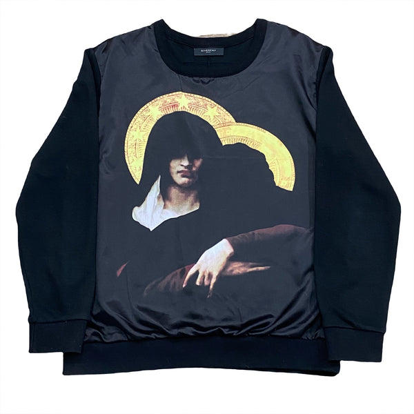 Givenchy Black Satin Front Gangster Madonna Sweater Medium