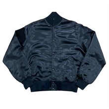 Load image into Gallery viewer, Vintage 80’s CBS TV Network Embroidered Black Satin Jacket Women’s Medium
