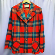 Load image into Gallery viewer, Vintage 70’s Aljean Plaid Wool Blazer Jacket Women’s XL
