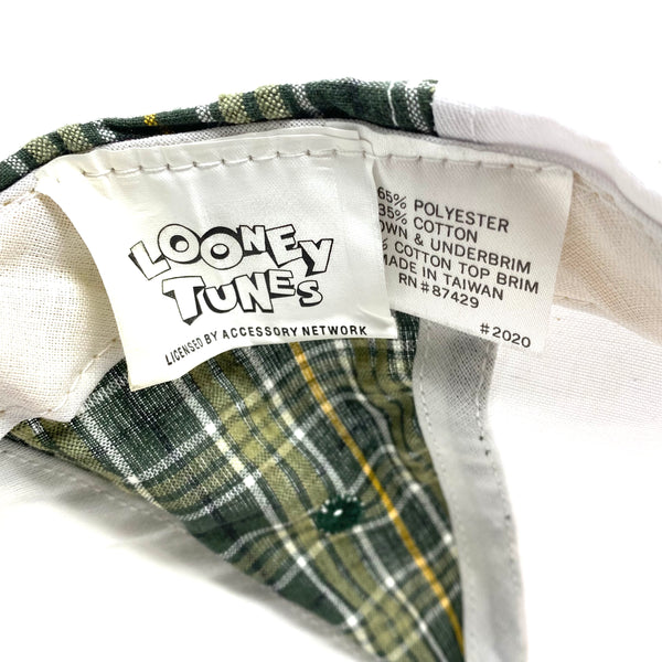 Vintage 1996 Looney Tunes Taz Plaid Elastic Back Hat