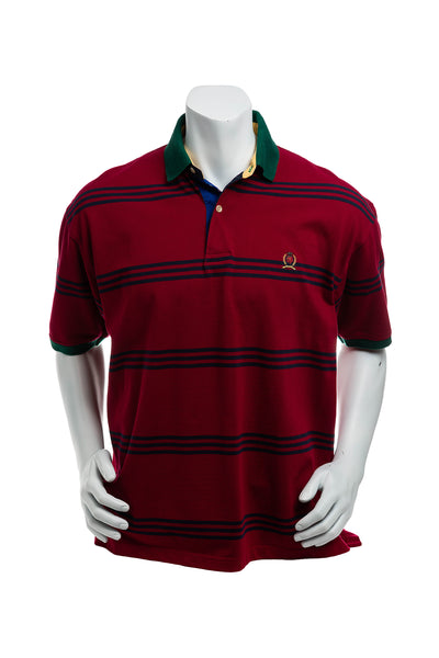 Vintage 90's Tommy Hilfiger Striped Polo Shirt Men's Medium