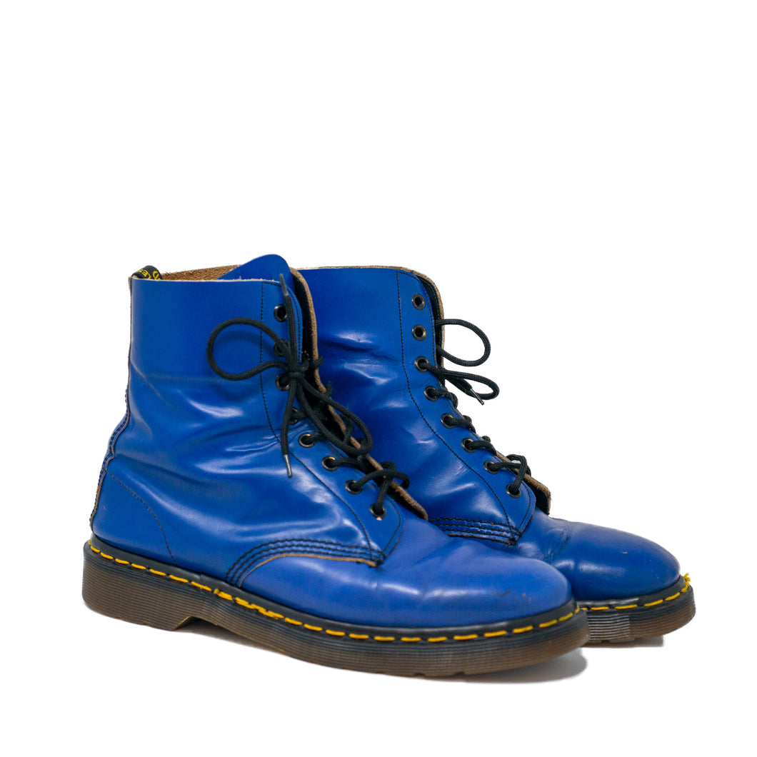 Right side view of Vintage 90's Dr. Martens Air Cushion Soles Boots Blue Size 8 Men's