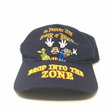 Load image into Gallery viewer, Front view of Rare Vintage 90’s Disney California Adventure Twilight Zone Tower of Terror Velcro Strapback Hat One Size Kids
