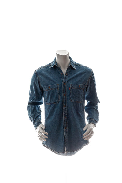 Vintage 90's Levi's Denim Long Sleeve Button Up Shirt Mens Small