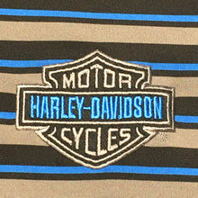 Load image into Gallery viewer, Harley Davidson Red Deer Alberta Striped Polo Shirt Mens Large
