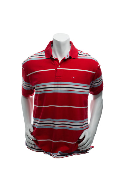 Vintage 90's Tommy Hilfiger Striped Polo Shirt Men's Large