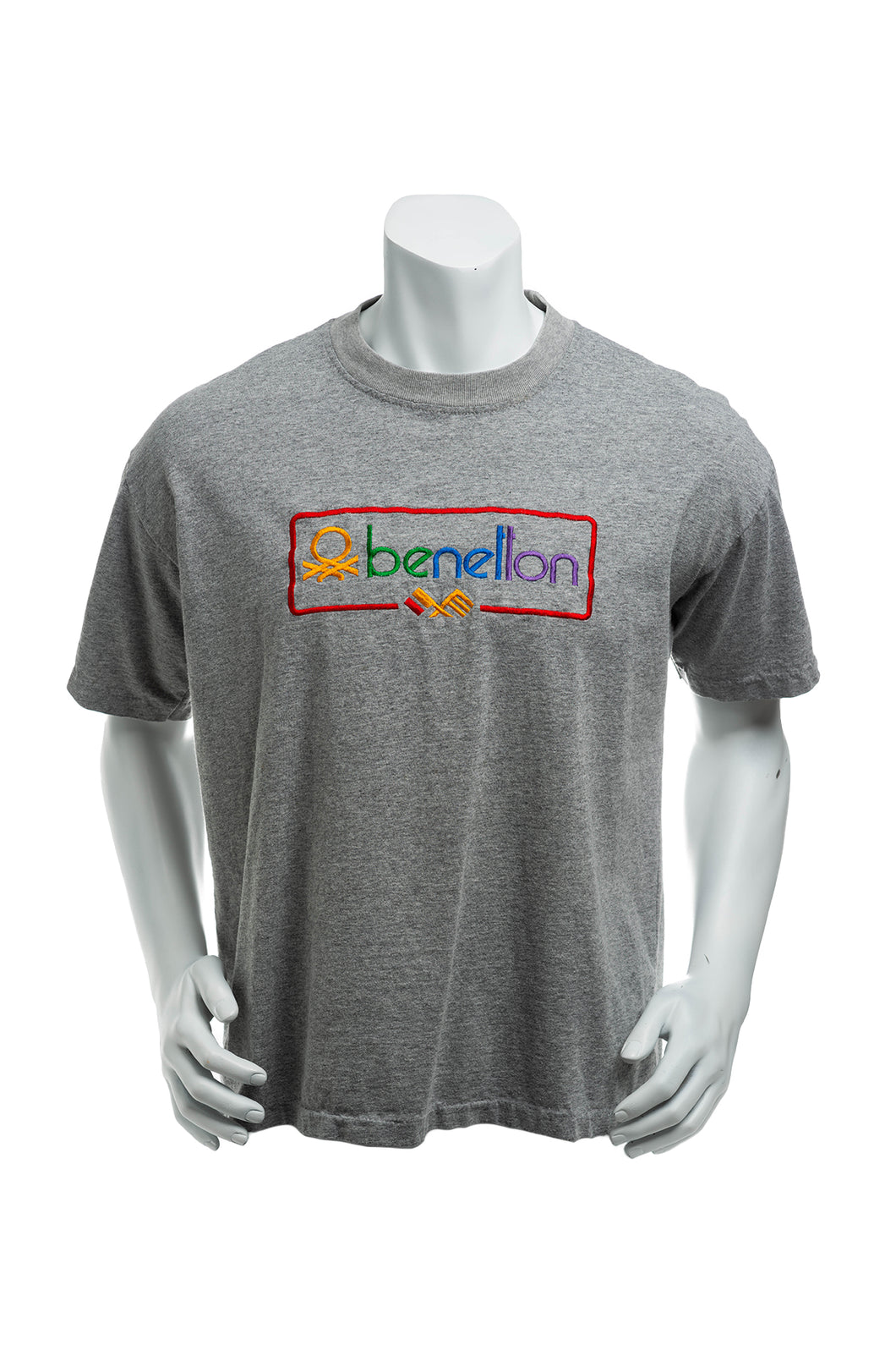 Vintage 80's United Colors of Benetton Embroidered Single Stitch T-Shirt Men's Medium
