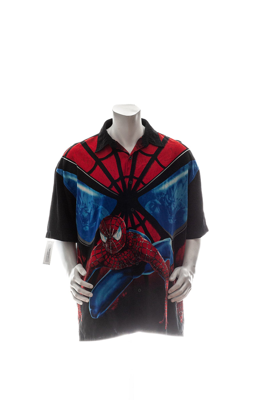 Marvel Spider-Man 2002 All Over Print Button Up Shirt Mens XL