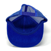 Load image into Gallery viewer, Bottom-inside view of Vintage 80’s Esso Safety Stars Corduroy Snapback Hat
