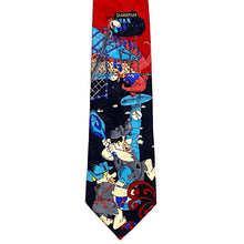 Load image into Gallery viewer, Closeup view of Vintage 90’s Hanna-Barbera The Flintstones Baseball Hand Made Silk Necktie
