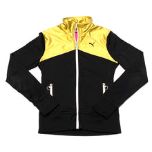 Load image into Gallery viewer, Puma Black &amp; Gold Track Jacket Womens L
