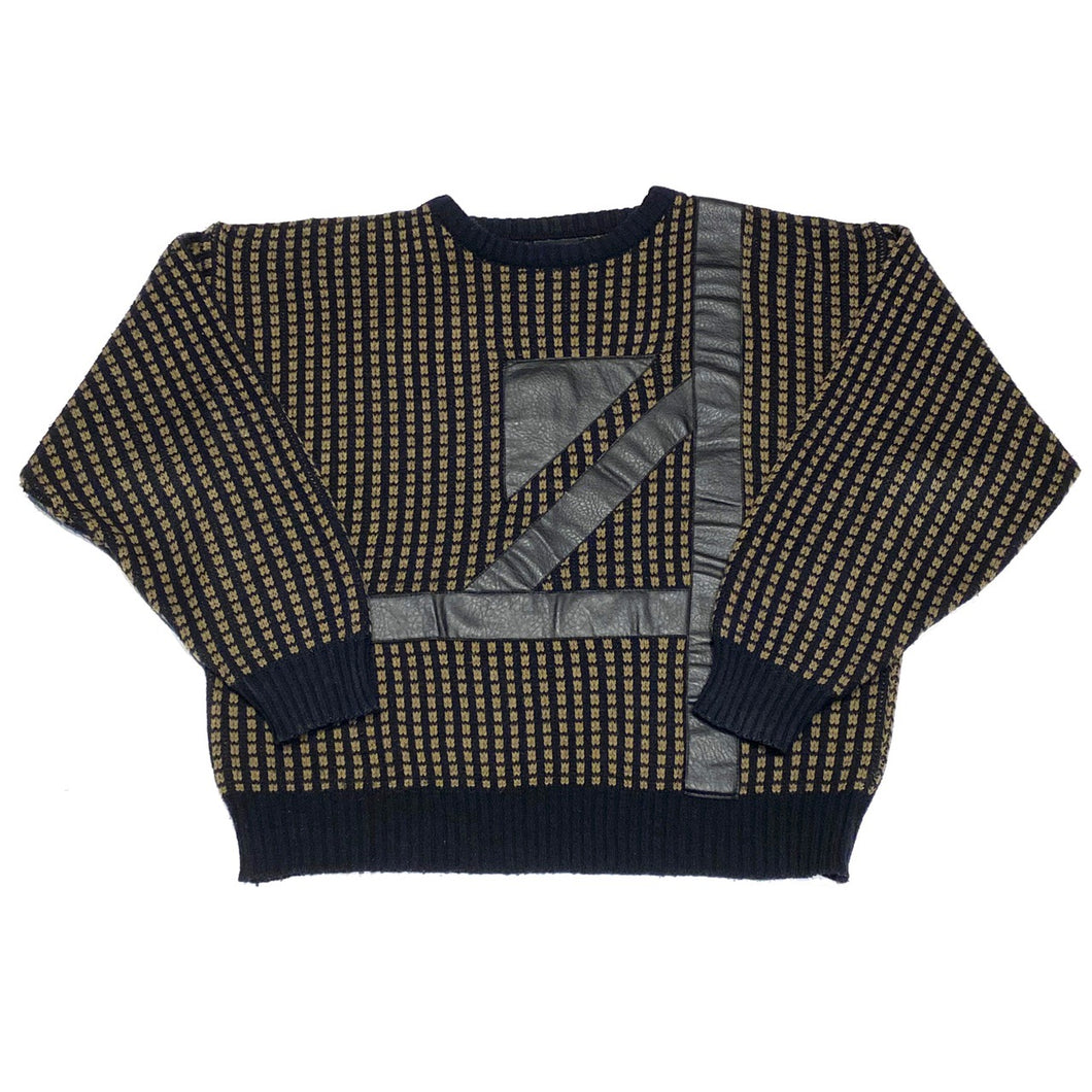 Vintage 90's Bongo Collection Leatherette Trim Sweater Mens Large