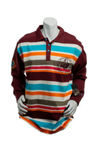 Load image into Gallery viewer, One of a Kind Deadstock New Era Sample Striped Embroidered Long Sleeve Polo Shirt Men&#39;s Large
