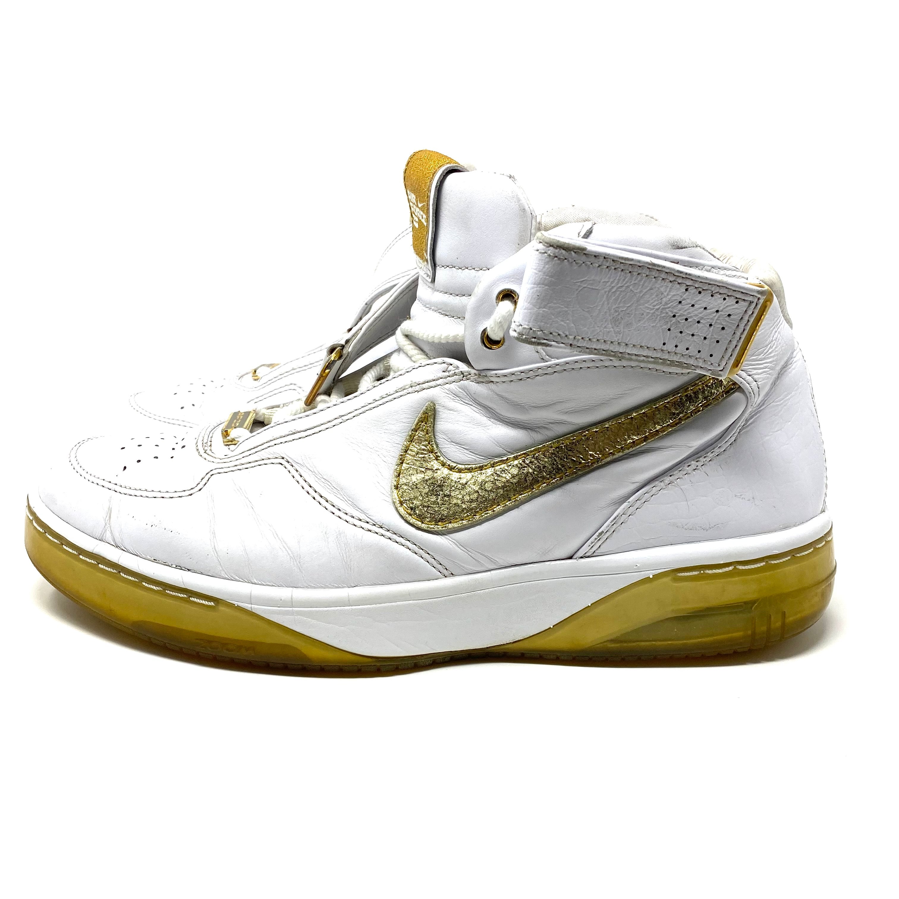 Nike Air Force 25 White Gold Sneakers Size 10 Mens 315015-171 Basketball