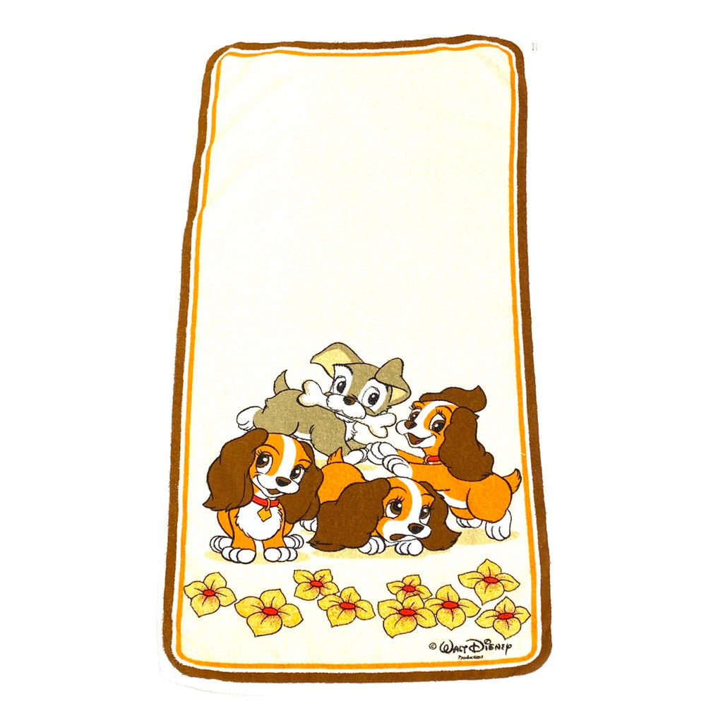 Vintage 70’s Disney Lady and the Tramp Set of 4 Towels