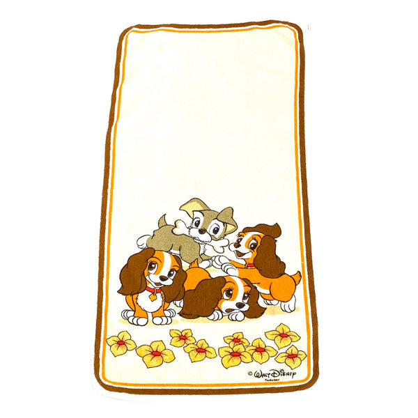 Vintage 70’s Disney Lady and the Tramp Set of 4 Towels