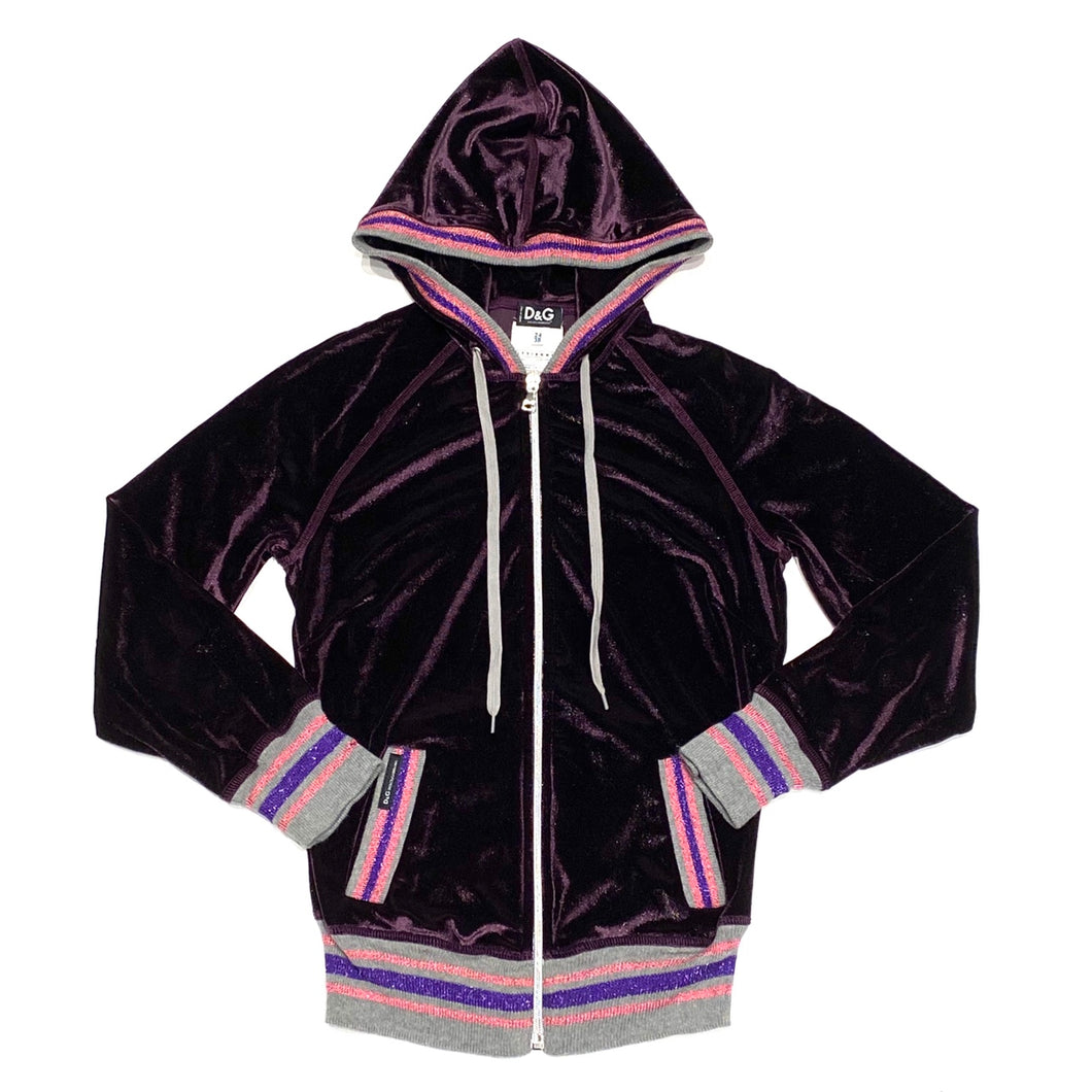 Dolce & Gabbana Y2K Glittered Zip Up Hoodie Womens 24/38