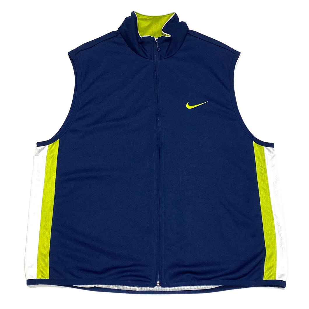 Vintage 90s Nike Blue Neon Yellow Swoosh Active Vest Large