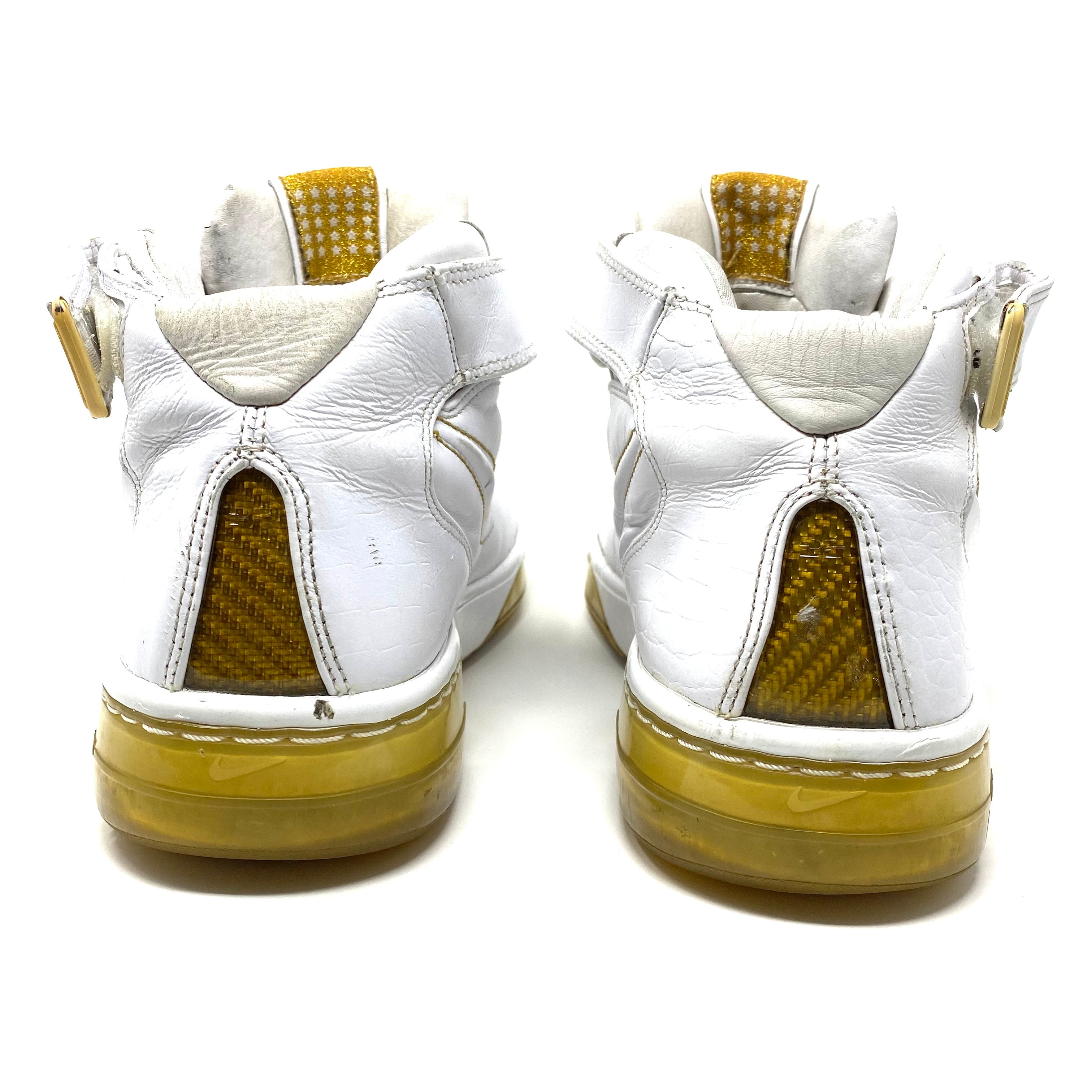 Nike Air Force 25 White Gold Sneakers Size 10 Mens 315015-171 Basketball