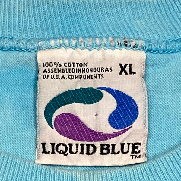 Vintage 1996 Liquid Blue Ocean Animals & Fish Sea Life Tie-Dye All Over Print T-Shirt Men’s XL