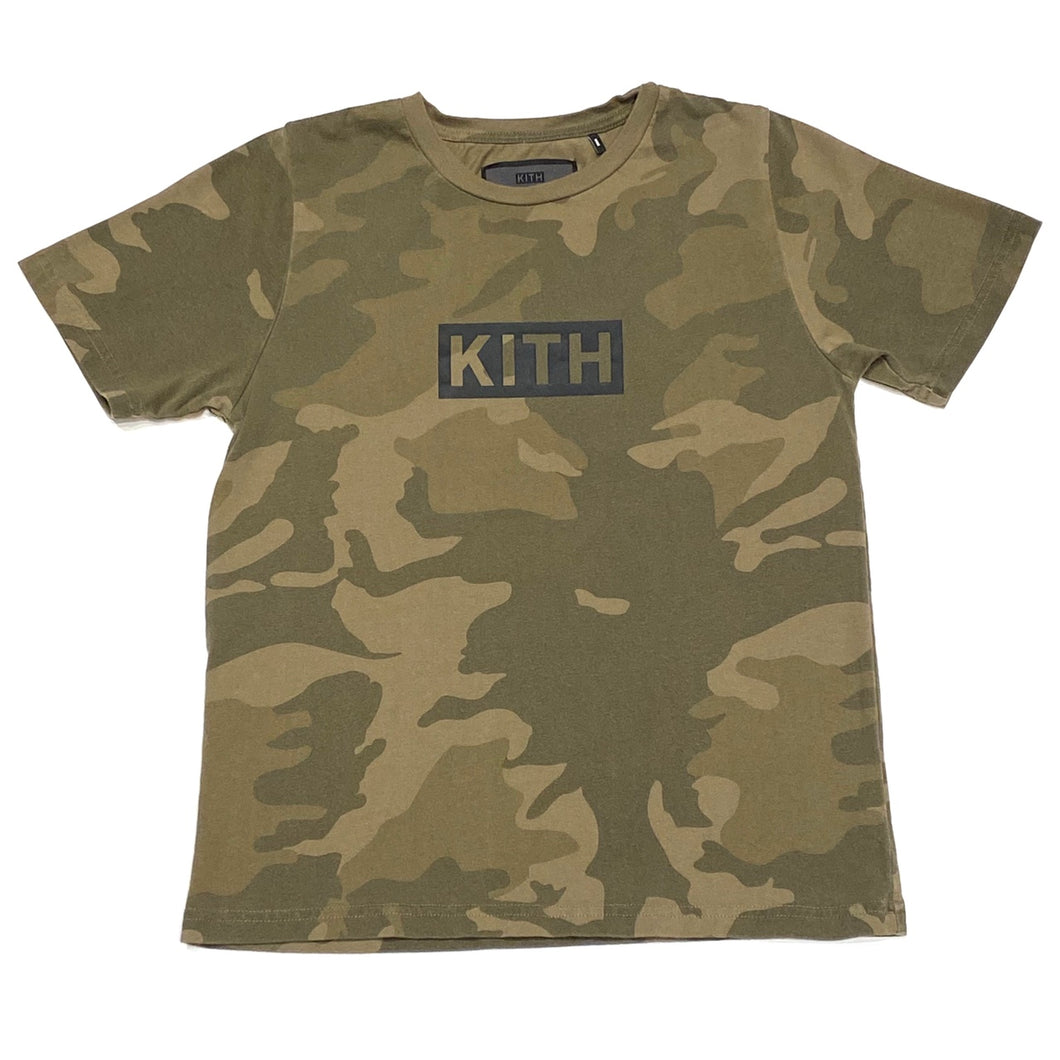 2017 Kith Classic Logo T-Shirt Woodland Camo Youth Large (12)
